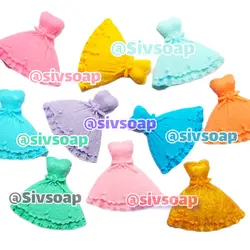 گیفت لباس عروس صابون معطر در تور تزیین شده (گلیسیرینه و قابل انتخاب در رنگ های دلخواه شما)