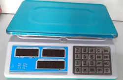 ترازو فروشگاهی 40kg ترازو فیروزه ایی دکمه فلزی