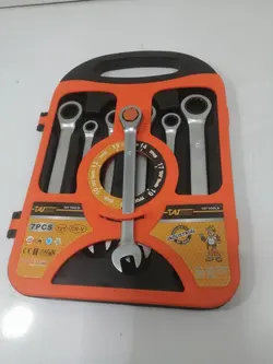 ست 7 پارچه آچار یک سر تخت یک سر رینگ جغجغه ای tat مدل CR-V 72T TAT TOOLS