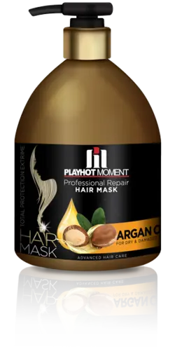 ماسک مو (داخل حمام) ترمیم کننده حاوی روغن آرگان پلی هات مومنت مناسب موهای خشک و آسیب دیده