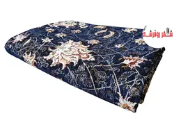 روفرشی مخمل ابریشم هشت ژاکارد شرکت حریران مدل افشان رنگ سرمه ای