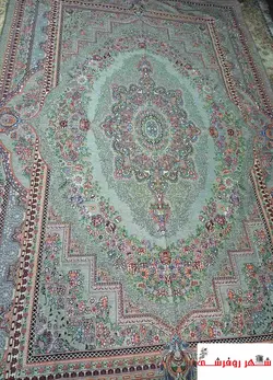 روفرشی یزدی مخمل ابریشم زرکدار شرکت اقبال کد 242 رنگ طوسی