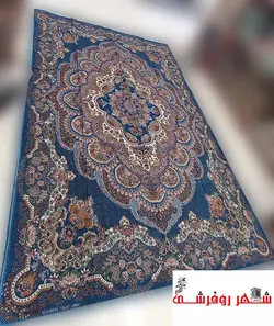روفرشی یزدی مخمل ابریشم شرکت اقبال رنگ فیروزه ای کد 460