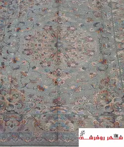 روفرشی یزدی مخمل ابریشم شرکت اقبال رنگ طوسی  کد 240