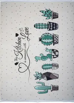 فرش آشپزخانه گلدان کاکتوس خال خالی کد101490