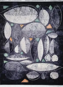 فرش برگ خاکستری کد 101485