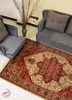 گلیم فرش عشایری کد 8009 بژ