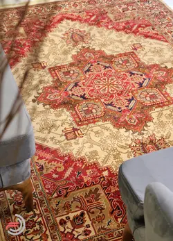 گلیم فرش عشایری کد 8009 بژ