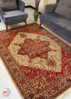 گلیم فرش عشایری کد 8009 بژ