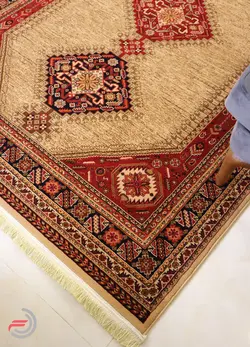 گلیم فرش عشایری کد 8010 بژ
