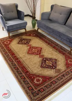 گلیم فرش عشایری کد 8010 بژ