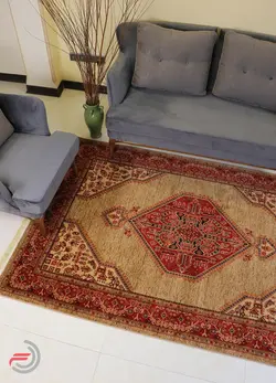 گلیم فرش عشایری کد 8014 بژ