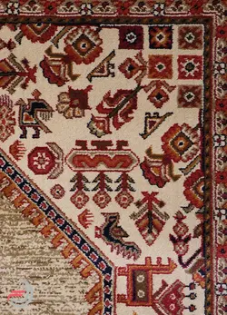 گلیم فرش عشایری کد 8014 بژ