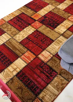 گلیم فرش عشایری کد 8020 بژ