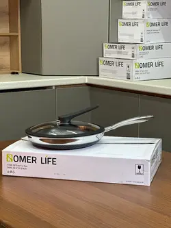 ماهیتابه استیل نچسپ(کف لیزری) nomer سایز28 h2 ضمانت اصالت کالا و ارسال فوری و رایگان /گارانتی 36 ماهه مارکو تجارت