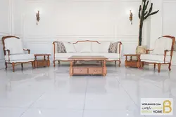 ست مبلمان ۷ نفره کلاسیک با کاناپه روتی و مبل تک نفره فرانسوی