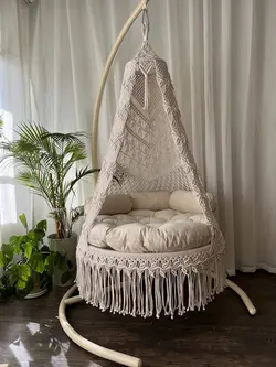 تاب ریلکسی و صندلی تابی مکرومه بافی کد 1