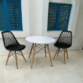 میز و صندلی غذاخوری مشبک تشک دار ست دو نفره نشکن شرکتی