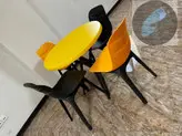 میز و صندلی غذاخوری فضای باز قابل شست و شو مدل السا فایبرگلاس پایه پلیمری و میز پایه پلیمری ۴ نفره