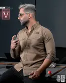 پیراهن کتان مردانه آستین بلند دوجیب پارچه کتان ترک TURK