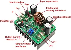 ماژول افزاینده ولتاژ  600 وات 10 آمپری هیت سینک دار