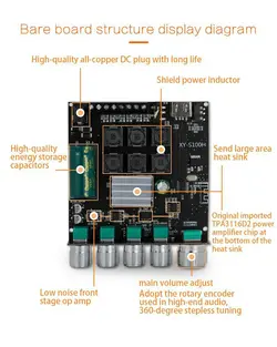 آمپلی فایر بلوتوث دار XY-S100H_2*50W+100W