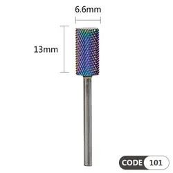 سر سوهان الماسه روکش کروم مدل هفت رنگ شماره 101Multi Color Carbide Nail Drill Bit #101