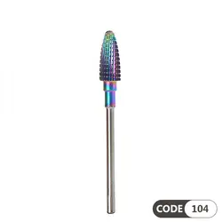 سر سوهان الماسه روکش کروم مدل هفت رنگ شماره 104Multi Color Carbide Nail Drill Bit #104