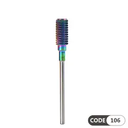 سر سوهان الماسه روکش کروم مدل هفت رنگ شماره 106Multi Color Carbide Nail Drill Bit #106