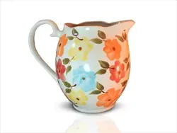 پارچ و لیوان سرامیکی گلدار