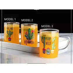 لیوان پیرکس کاکتوس 3 تایی