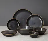 سرویس غذاخوری ۳۲ پارچه سولو رنگی لبه طلایی