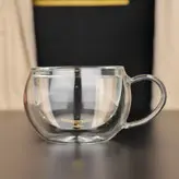 فنجان نعلبکی چایخوری مدل دوجداره ست ۴ تایی