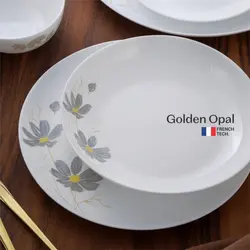 سرویس غذاخوری 26 پارچه گلدن اپال شقایق طوسی