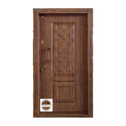 درب ضد سرقت روکش فلزی دکورال مدل دو قاب حصیری