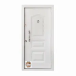 درب ضد سرقت روکش فلزی مدل سه قاب هلال رنگ سفید