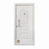 درب ضد سرقت روکش فلزی مدل سه قاب هلال رنگ سفید