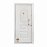 درب ضد سرقت روکش فلزی مدل سه قاب هلال رنگ سفید