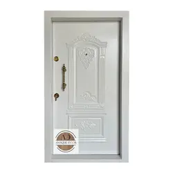 درب ضد سرقت روکش فلزی مدل پلازا سفید