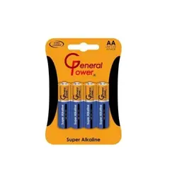 باتری نیم قلم سوپر آلکالاین  کارتی 4تایی GENERAL POWER