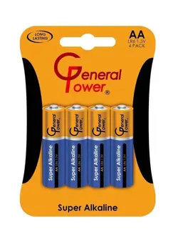 باتری قلمی سوپر آلکالاین  کارتی 4تایی GENERAL POWER