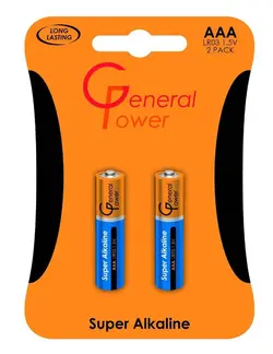 باطری نیم قلم 2تایی کارتی سوپر آلکالاین GENERAL POWER
