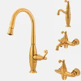 ست 4 عددی شیرالات اتریسا مدل آرامیس طلا مات (شامل اشپزخانه، روشویی ، توالتی ، حمام )