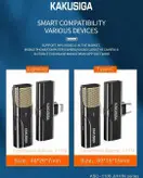 میکروفون بی سیم کاکوسیگا سری KSC-1106 لایتینگ(آیفون)