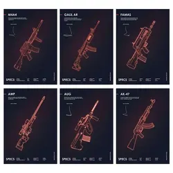 پک 6 عددی پوستر تفنگ های کانتر Counter-Strike
