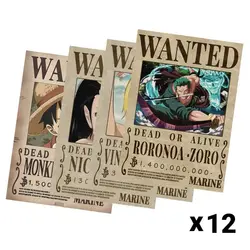 پک 12 عددی پوستر های وانتد بونتی وان پیس One Piece