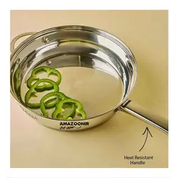 ست 18 تکه ظروف استیل نقره‌ای برند نون