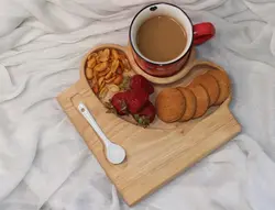 اردو خوری چوبی 3خانه(جاقاشقی،جای لیوان،تنقلات) C004