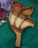 اردو خوری چوبی طرح برگ 3 تیکه دسته دار (لاله) M003