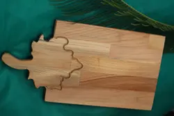 تخته سرو چوبی دو تیکه طرح برگ دسته دار (پاییز) S006